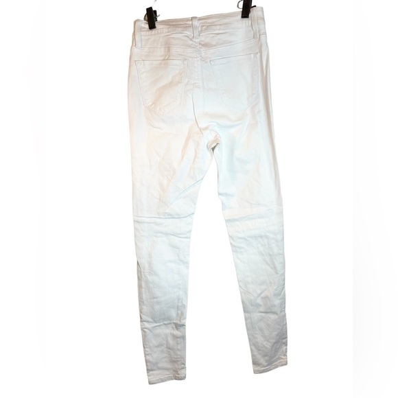 Hammer High Rise Button Fly Distressed Skinny Jeans - White Size 9 - Picture 4 of 9